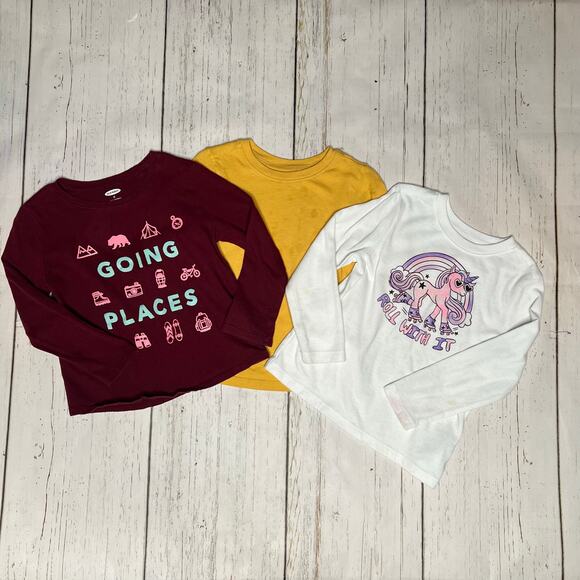 Old Navy toddler girls’ bundle 3 long sleeve T-shirts Size 3T - Picture 1 of 14